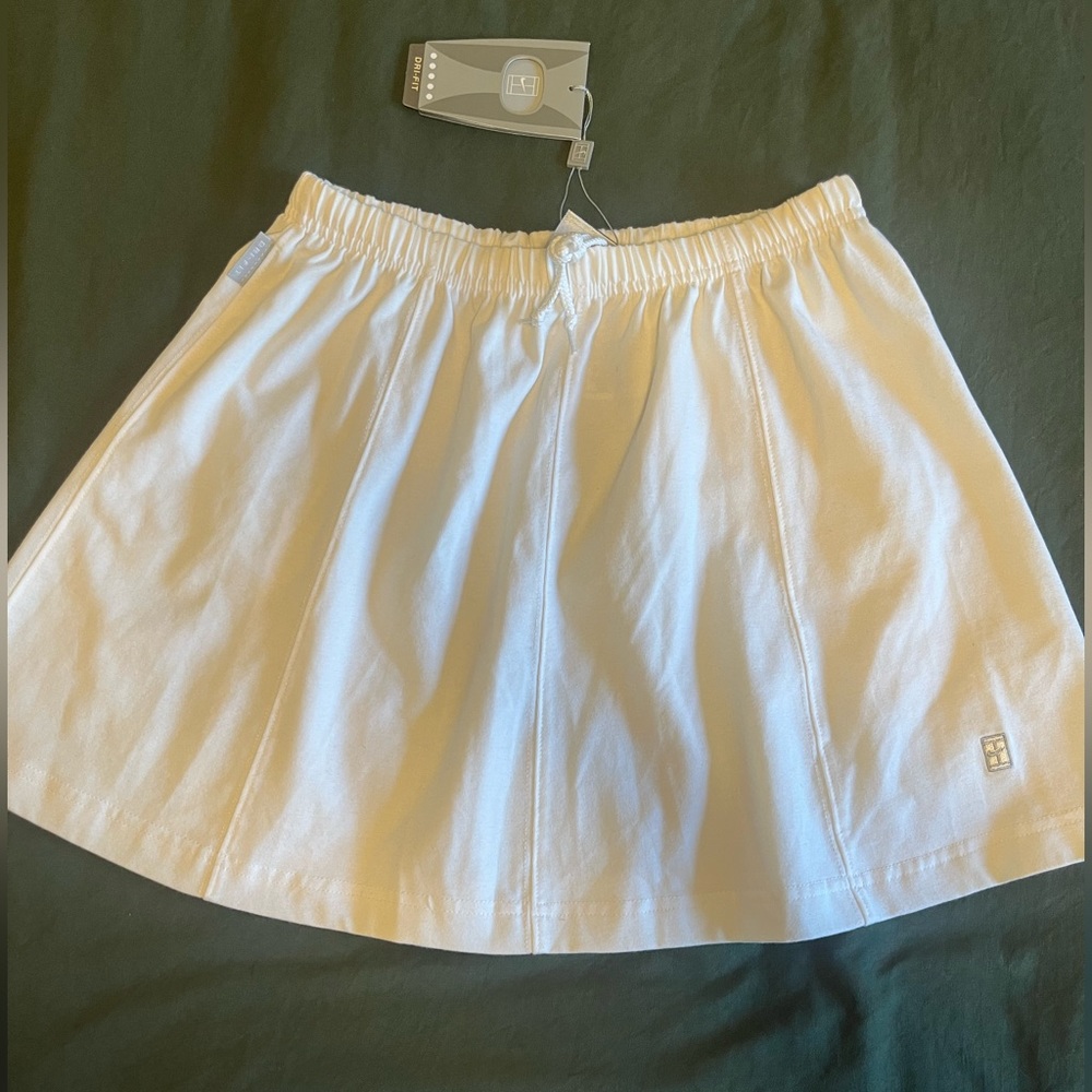 Nike White Tennis Dri Fit Elastic Drawstring Athletic Skirt, M